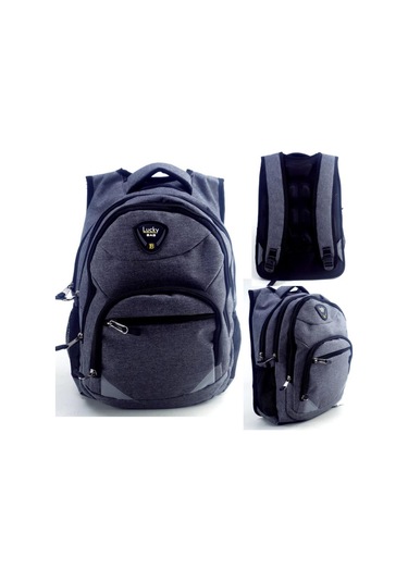 Lucky Bag Gri Genç Lise Ortaokul İlkokul Okul Çantası Günlük Çanta Gri