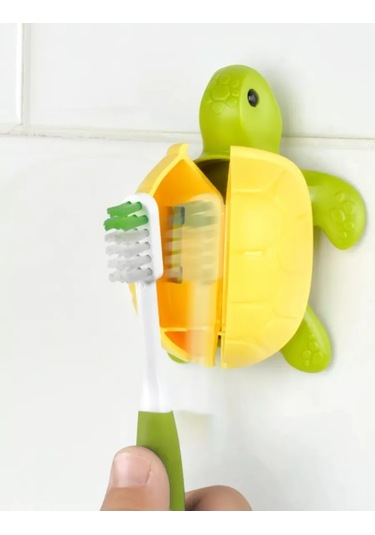 Flipper Çocuklar İçin Kaplumbağa Diş Fırçası Tutucu Ve Diş Fırçası 169625590 Gri