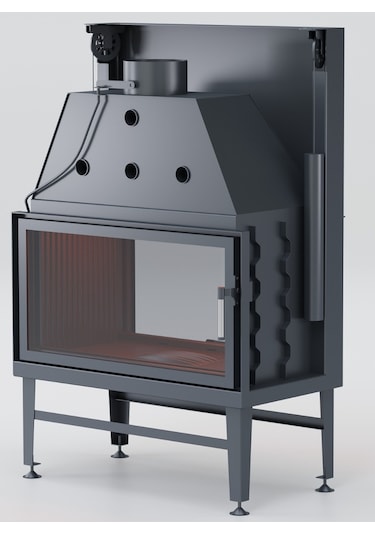 Schömne Asansörlü Tünel Çelik Şömine Haznesi  70 cm