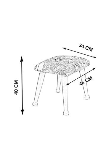 Trend Ceviz Teddy Krem Ahşap Ayak Uzatma Pufu Makyaj Koltuğu Bench Tabure