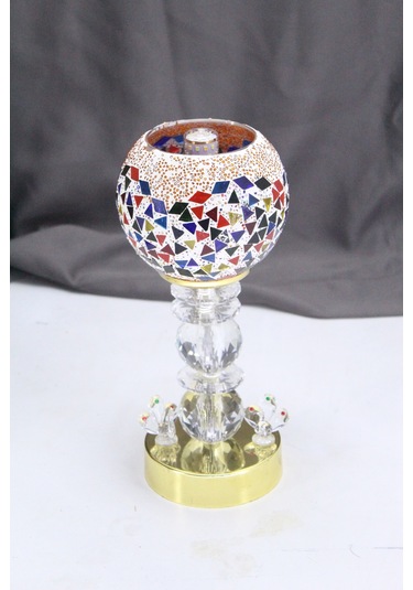 Kristal Taşlı Masa Abajuru Gece Lambası Yatak Başı Lambası Çok Renkli