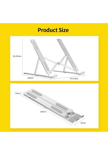 Didadodo 6 Kademeli Modülar Taşınabilir Dizüstü Bilgisayar Standı - Ergonomik Alüminyum Soğutucu