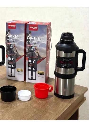 Car Pto 4 Litre 48 Saat Sıcak Soğuk Paslanmaz Çelik Dağcı Termos