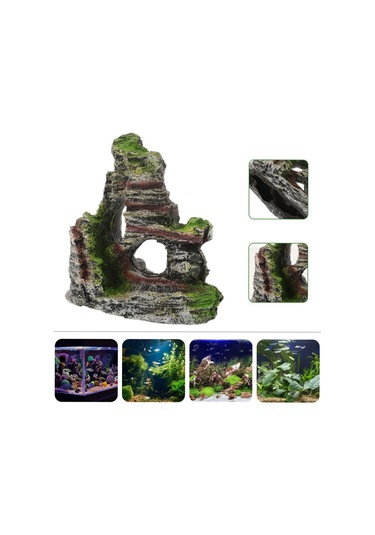 Sones Akvaryum Aksesuarları Reçine Balık Tankı Çadırı Peyzaj Dekorasyonu, Stil: Model B