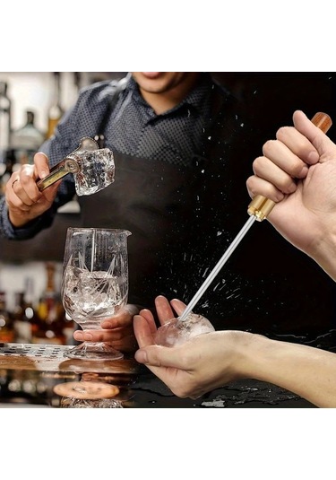 Willowhaven Ahşap Saplı Paslanmaz Çelik Buz Kıracağı Siyah Dayanıklı Ve Güvenli Mutfak Bar Aksesuarı