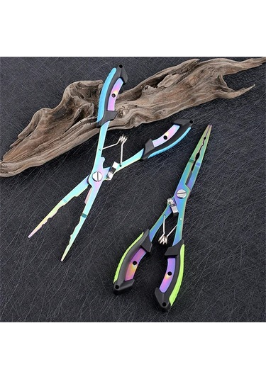 Folinda Rengli Paslanmaz Çelik Olta Testeresi - İp Kesici, Ağırlık Basıcı, Halka Açıcı, Kayıp Engelleme Kordonlu Olta Gereci