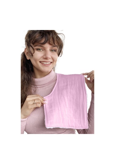 Müslin-havlu 2'li Çift Yönlü Omuz Bezi Gaz Çıkarma Bezi P-beyaz Pembe - Krem