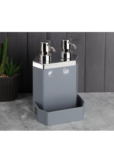 Perotti 13136 Lecce Gri Gümüş Sıvı Sabunluk 2 Li