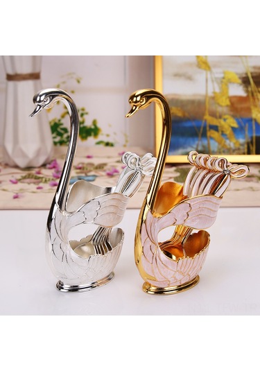 Tenfowee Şık Kuğu Desenli Çay Kaşığı Seti - Pratik Ve Dayanıklı Mutfak Aksesuarı