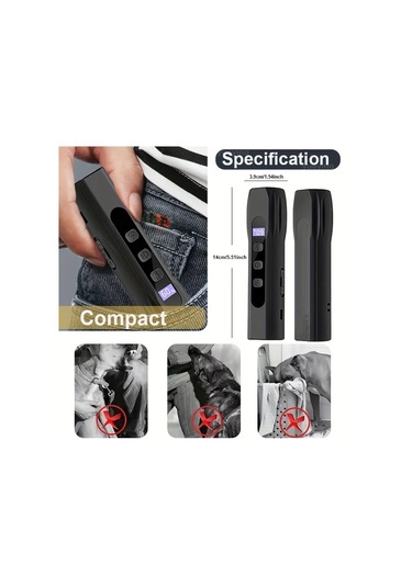 Willowhaven Led Fenerli Ses Dalgası Teknolojili Parlak Siyah Hayvan Kovucu 3 Mod Usb Şarj Edilebilir Köpekler Kediler Sincaplar İçin El Tipi Sönik Kovucu