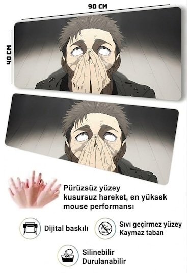 Derdenix Anime Series: Jjk Higuruma Edition 90x40 Mousepad Çok Renkli