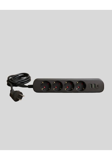 Akıllı Akım Dengelemeli 4 Lü Çoklu Priz Type-c Ve Usb Çıkışlı 0