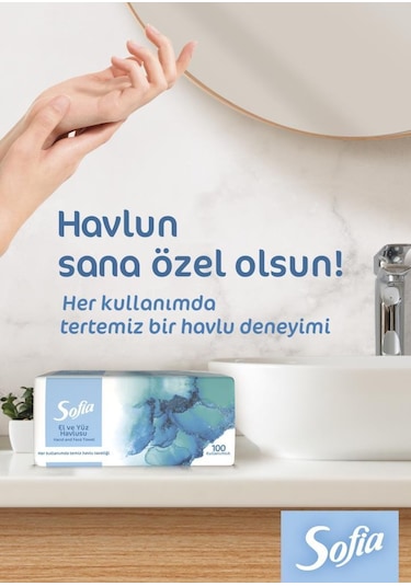 Sofia El ve Yüz Havlusu 100'lü 12 Paket