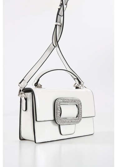 Ççs 17339 Kadın Omuz Askılı Kol Çantası-beyaz Beyaz