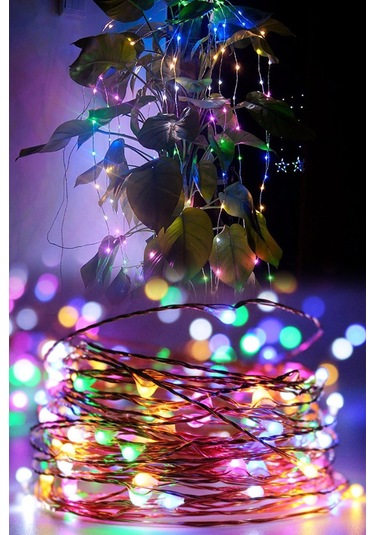 Pilli Renkli Peri Led Işık Dekoratif Aydınlatma 5 Metre Rgb  Led