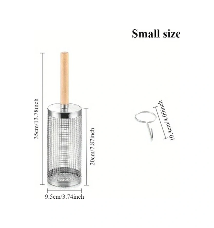 Trendooze 304 Paslanmaz Çelik Döner Izgara Sepeti, 360 Ayarlanabilir Yükseklik