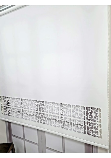 Stor Perde Desenli Lazer Kesim Kalın Kumaşlı Ml105