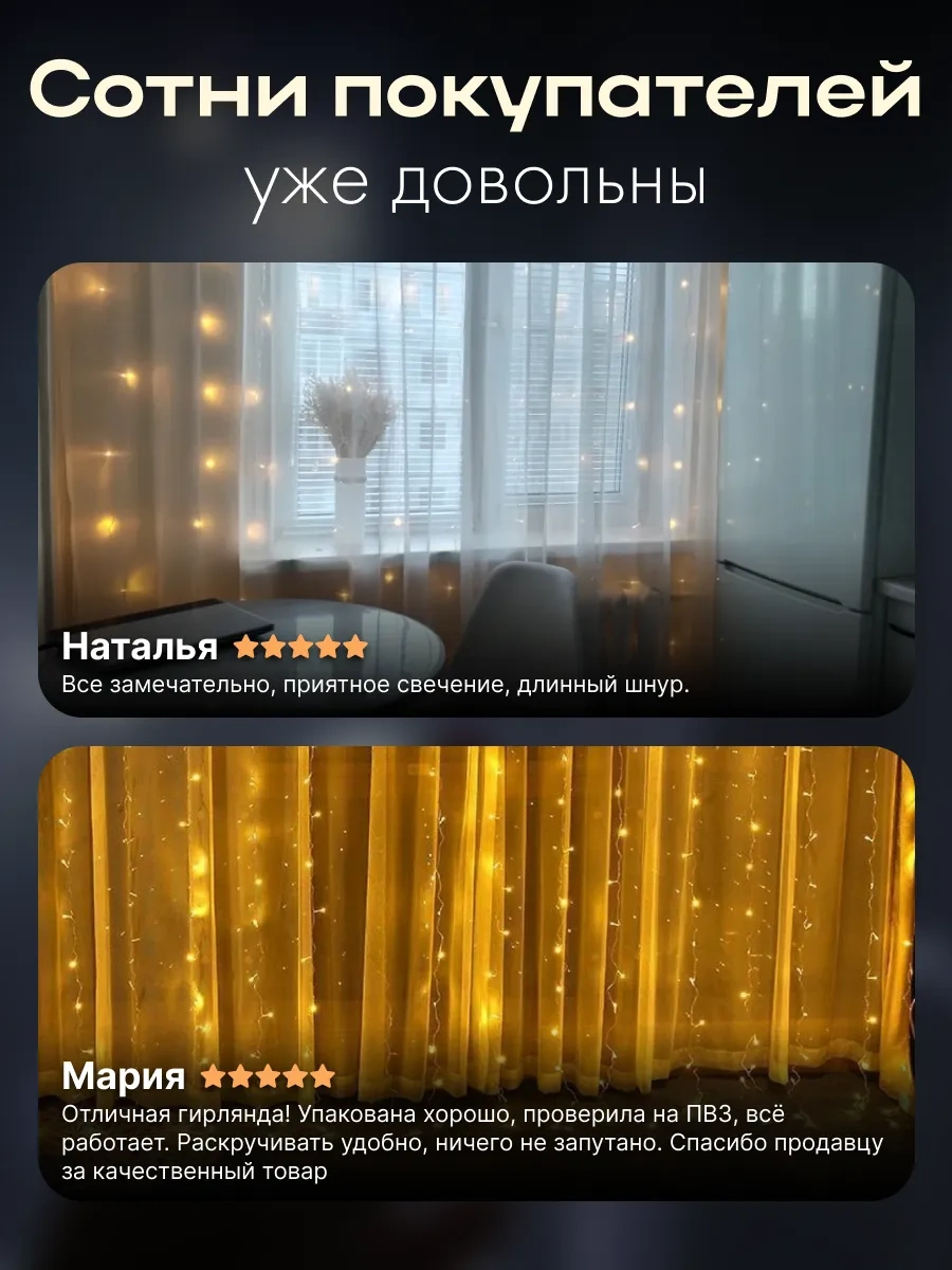 D-light Yeni Yıl İç Mekan Pencere Perdesi Işıklı Süs 3x3 249843465 Soğuk Beyaz