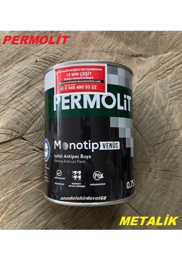 Permo Metalik Antrasit Gri Çelik Kapı Boyası Metal Ferforje Boyası 1kg