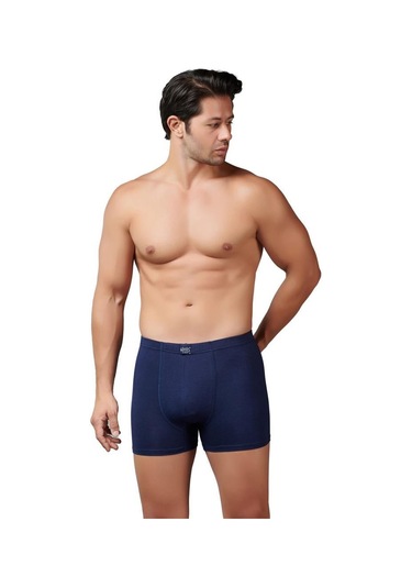 6 Adet Gümüş Erkek Modal Elastan Boxer 7009 Lacivert