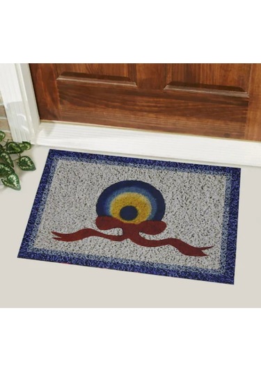 Nazar Boncuklu Desenli Kauçuk İç Ve Dış Kapı Önü Paspası 45x70