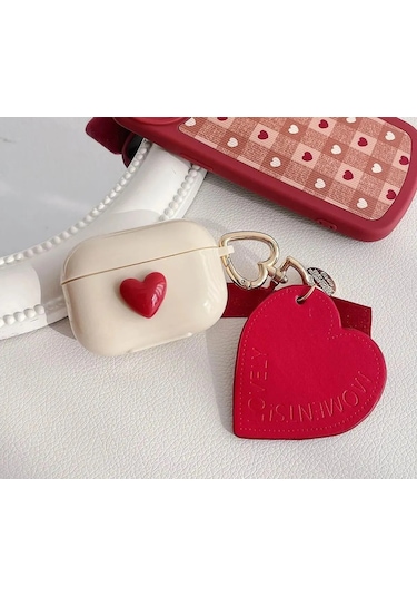 Apple Airpods Pro 2. Nesil Sevimli Karışık Figürlü Silikon Kılıf Kırmızı