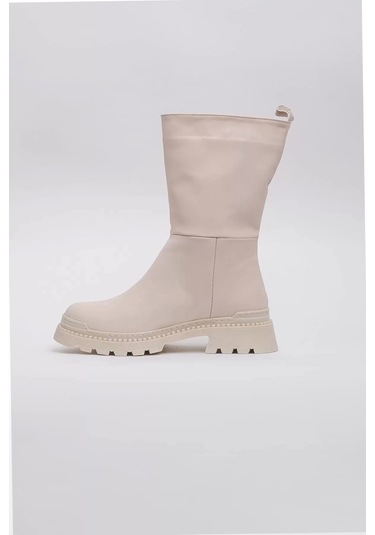Supermark Capri Vegan Deri Termal Kauçuk Krem Rengi Çizme 45027