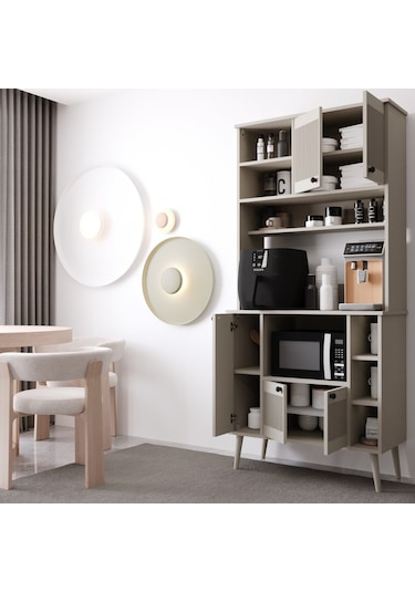 Melura Kahve Köşesi 90 Cm %100 Mdf Çok Amaçlı Dolap Kumtaşı