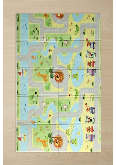 Yeşil Parkur Katlanabilir Çocuk Oyun Matı 200 x 130 CM