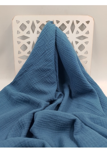 Lüks Müslin Kumaş Indigo