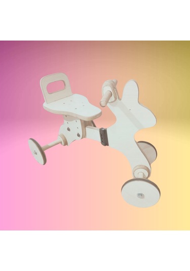 Montessori Çocuk Denge Bisikleti 2-6 Yaş / Mdf Tavşan