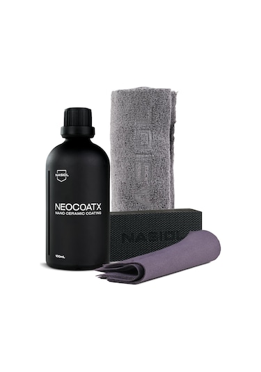Nasiol-SET 19-Neocoatx Araç Nano Seramik Kaplama ve Mikrofiber Detailing Bez,Uygulama Takozu,Süet Bez Seti