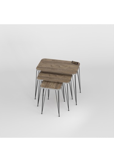 Zigon Sehpa Kr Gümüş Ceviz Tel Siyah Ayak Ceviz