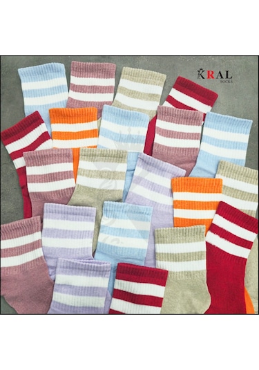 Kral Socks Unisex 6 Çift Soft Renkler Model Pamuklu Terletmez Çorap Seti