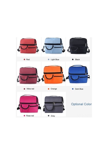 Ulzyvf Çift Bölmeli Isı Yalıtımlı Öğle Yemeği Çantası - Süt Saklama Özellikli Koyu Mavi Koyu Mavi