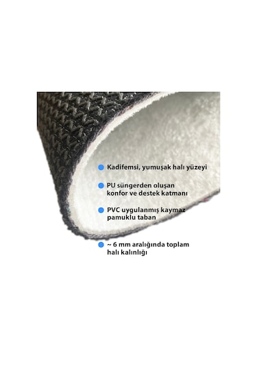 Evaşk Banyo Paspası İpeksi Kadifemsi Halı Yüzey Kaymaz Taban 45x75 BM00845B Beyaz