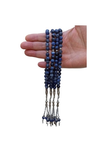 Pozitif Doğal Taş Doğal Sodalit Tesbih - 8 Mm. 347-1