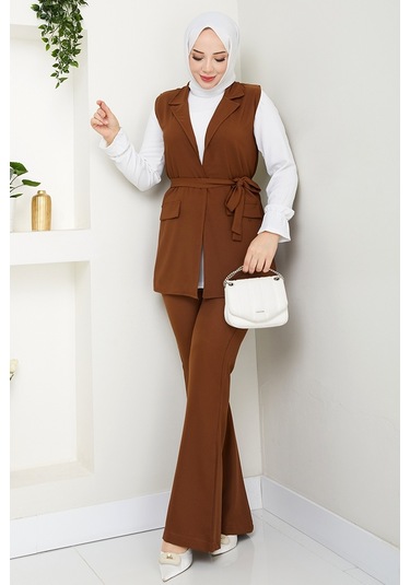 Niyar Yelek Pantolon İkili Takım 1530 - Acı Kahve Acı Kahverengi