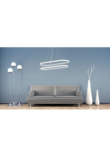 Eray Aydınlatma 2005-2 Beyaz Elips Led Avize