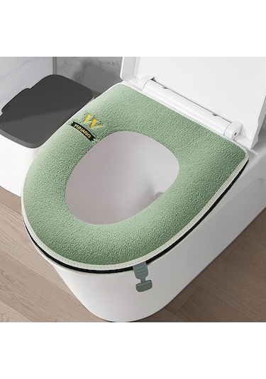 Ev Tipi Tuvalet Dört Mevsim Üniversal Klozet Kapağı Su Geçirmez Kapak Tuvalet Halkası Basit - Yeşil Yeşil