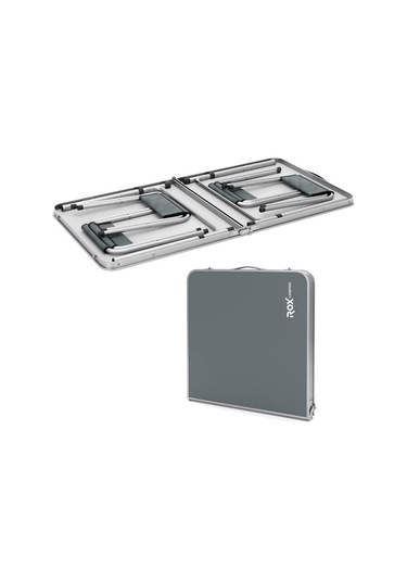 Rox Camping Katlanır Masa Tabure Seti Gri