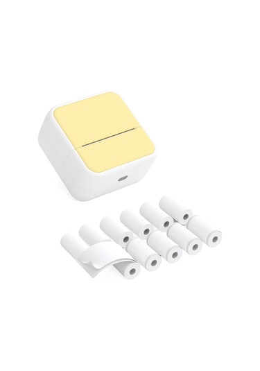 Yunboo S1 Mini Termal Etiket Yazıcı, 203dpi, Bluetooth, 1500mah Pil, 6'lı Termal + 5'li Yapışkan Kağıt, 5 Dil Kılavuzu