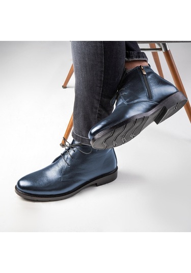 Jaka Hakiki Deri Kauçuk Taban Uzun Erkek Bot, Boğazlı Bot, Postal