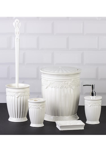 Okyanus Home Beyaz Sultan Serisi 5'Li Banyo Seti
