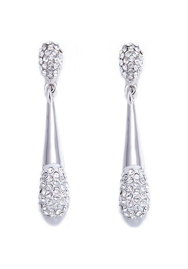 Monemel Kristal Taşlı Küpe Altın Kaplama E0278 Gümüş