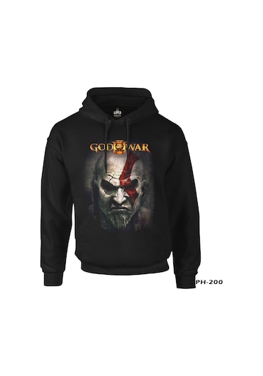 God Of War 2 Siyah Erkek Fermuarsız Kapşonlu