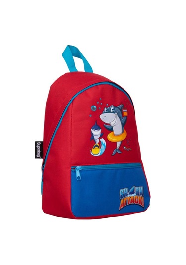 Superbag Erkek Çocuk Anaokulu Çantası Balık Desenli Sırt Çantası Kreş Çantası Mavi