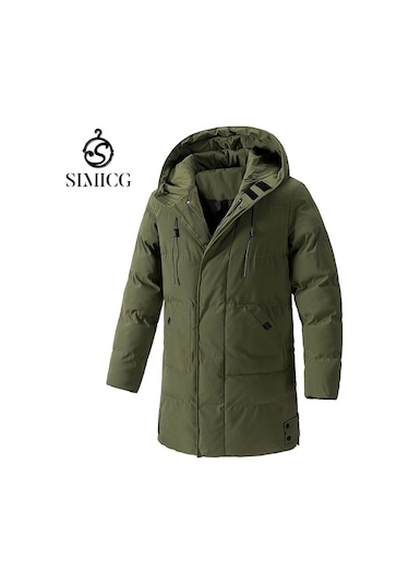 Büyük Beden Yeni Kışlık Erkek Pamuklu Dolgulu Ceket Yeşil