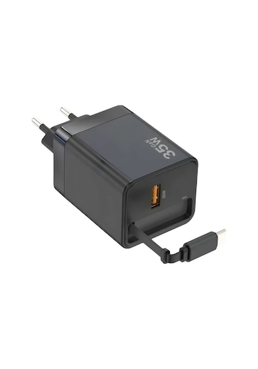 Motion003 35w Pd Pps Hızlı Duvar Şarj Cihazı 1 Adet Mavi Adaptör 70cm Entegre Kablo 2li 1 Arada Telefon Şarj Cihazı Usb Blok Avrupa Fişi