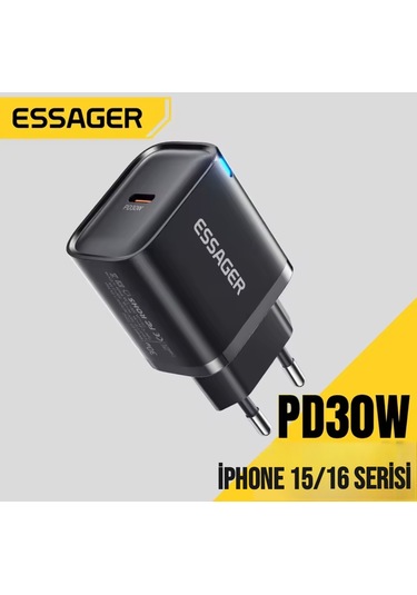 Essager 30 Hızlı Şarj Başlık Type-c Giriş Ce Lisanslı Akım Koruma